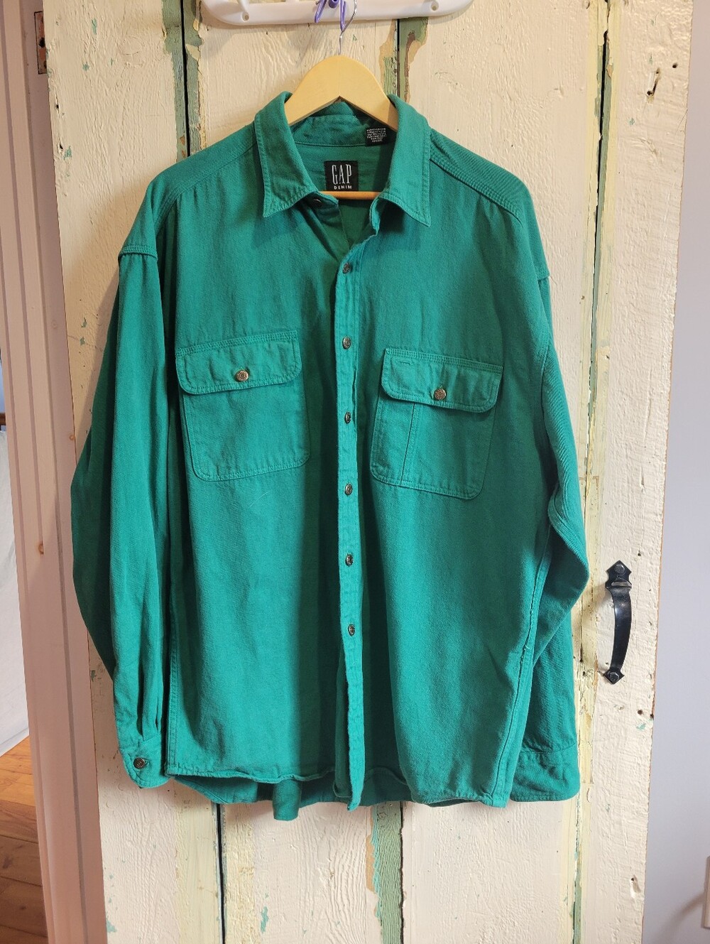 Sz XL Mens Gap Denim Shirt Jacket - Christmas Green 💚
